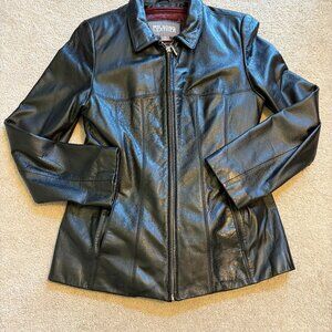 Wilson thinsulate ultra Women's black leather quilted coat rn 69426